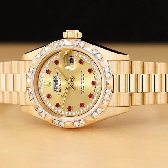 WOW! LADIES ROLEX 1CT++ PRESIDENT RUBY 18KT WITH FULL BOX AND TAG main image 7